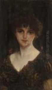 The Lady In Red by Georges Van den Bos