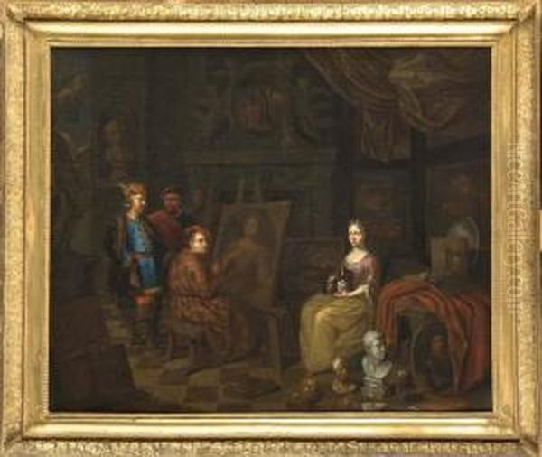 Dame De Qualite Se Faisant Portraiturer Dans L"" Atelier Du Peintre - view 1