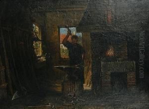The Blacksmith's Forge by Clemens Van Den Broeck