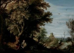 Paesaggio Boschivo Con Una Torre by Willem Van Den Bundel