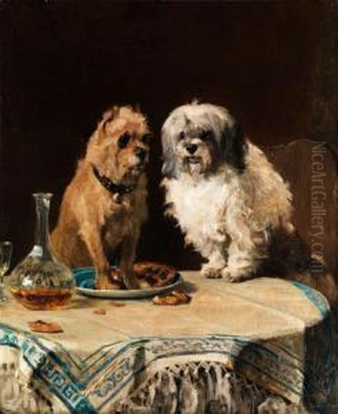 Zwei Sich Auf Dem Esstisch Vergnugendehunde - view 1
