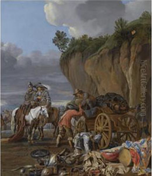 Soldiers Loading A Wagon - view 1