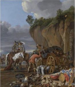Soldiers Loading A Wagon