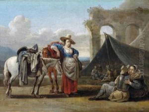 Johannes Lingelbach Attribuito Scena Divivandieri - view 1