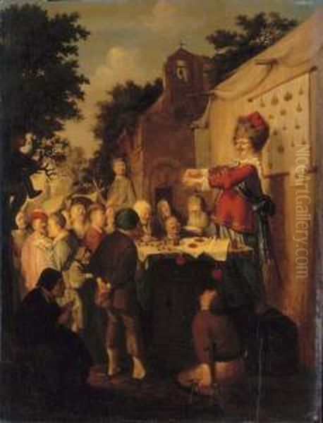 A Mountebank At His Stand In A Rural Fair, With A Church Beyond - view 1