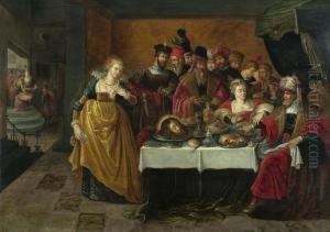 Salome Mit Dem Haupt Johannes' Des Taufers Vor Herodes.