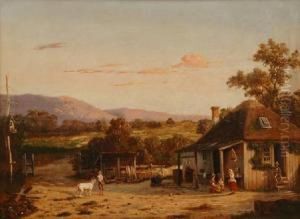 Farmyard Scene by Henricus Leonardus Van Den Houten
