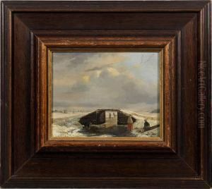 Winterfreudenam Kanal by Henricus Leonardus Van Den Houten
