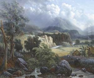 A View Of The River Brantas Meanderingthrough The Highlands Near Batu
