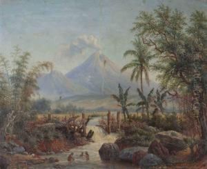 Bathing In The River by Maurits Van Den Kerkhoff