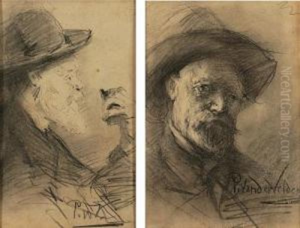 Two Male Head Studies - view 1
