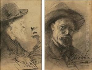Two Male Head Studies by Pieter Van Den Velden