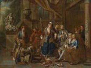 An Elegant Party Returning From Thehunt by Ignace Van Der Becken