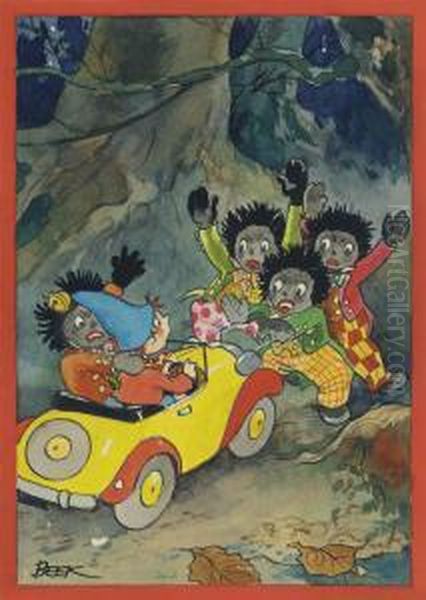 Three Faces Suddenly Appeared In The Light Of The Car's Lamps - view 1