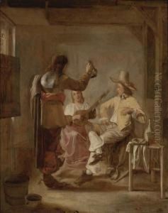 Two Soldiers And A Girl With A Lute