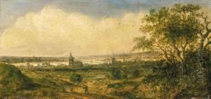 Weite Landschaft Mitstadt In Der Ferne by Anthony Jansz. Van Der Croos