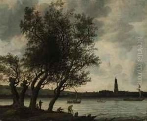View Of Rhenen From The South Bank Of The Nederrijn by Anthony Jansz. Van Der Croos