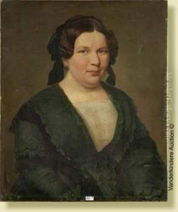Portrait D'amelie D'hondt (1805-1856), Epouse Dephilippe Joseph Bouche (1799-1864) by Alphonse Van Der Eycken