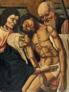 Deposition Du Christ Avec La Vierge Et Saint Christophe by Follower of Hugo van der Goes