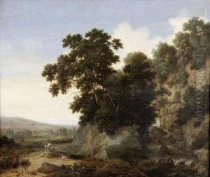 Paysage Avec Un Piqueux Rappelant Ses Chiens