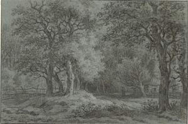 A Wooded Landscape With A Cottage - view 1