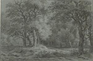 A Wooded Landscape With A Cottage by Joris Abrahamsz Van Der Haagen