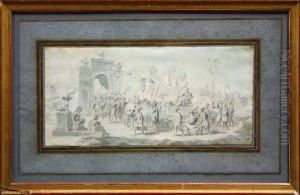 Victorious Processing Through The Arc De Triomphe by William Van Der Hagen