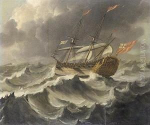 An English Frigate In Stormy Seas