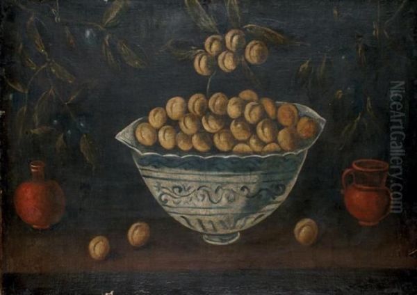 Nature Morte A La Coupe En Porcelaine Et Pichet - view 1