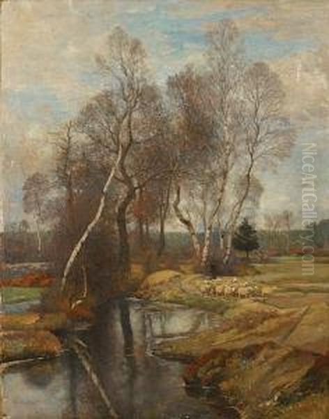 Landschap Met Schapen Aan Het Ven . - view 1