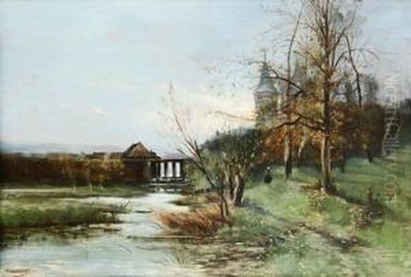 Landscape With Strolling Figures And Castle At The Background - view 1