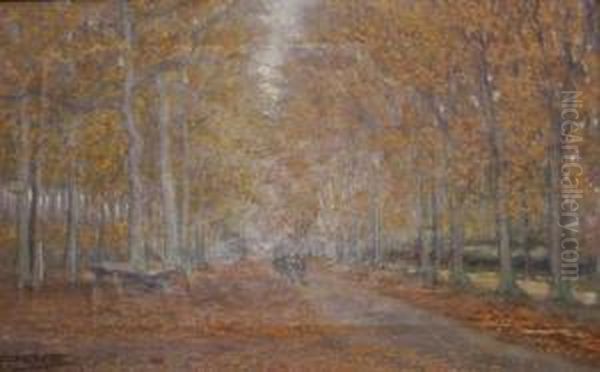 Horse Drawn Carriage In Anautumnal Landscape - view 1