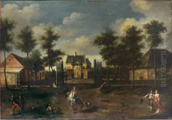 Scene Animee Devant Un Chateau - view 1