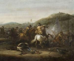 Choc De Cavalerie by Abraham van der Hoef