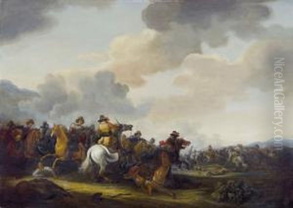 Reitergefecht In Weiter Landschaft - view 1