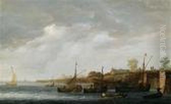 Fischerbootevor Einer Hollandischen Kanalschleuse - view 1