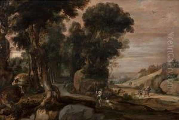 Personages In Een Heuvelachtig Landschap - view 1