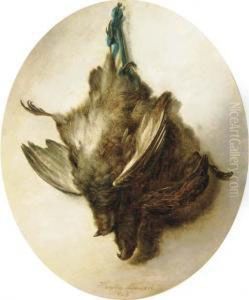 Partridges On A Blue Ribbon