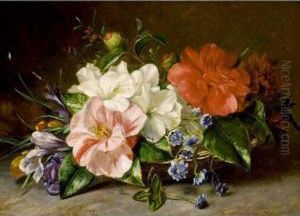 A Spray Of Flowers by Hendrika Wilhelmina Van Der Kellen