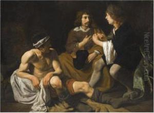 Joseph Interpreting The Dreams Of Pharoah's Baker And Butler Inprison by Gysbrecht Van Der Kuyl