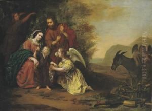 The Rest On The Flight Into Egypt by Gysbrecht Van Der Kuyl