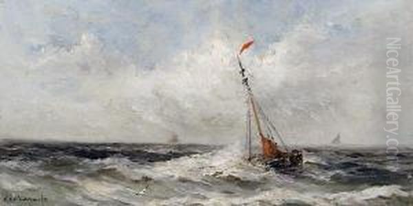 Fishing Boat In Choppy Waters - view 1