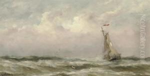 Hooge Zee: On A Choppy Sea by Gerard Van Der Laan