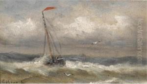 A Fishing Boat On Open Sea by Gerard Van Der Laan