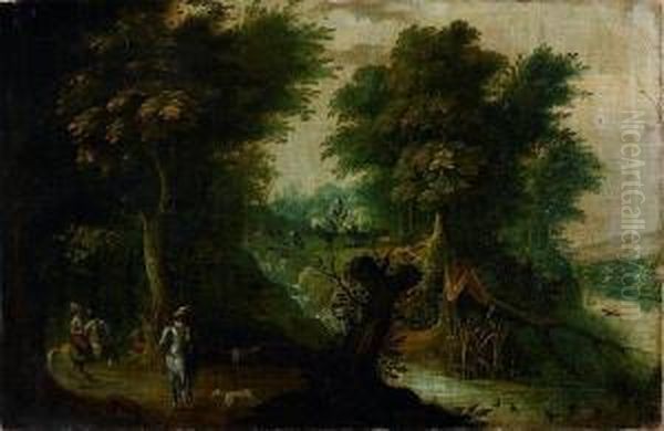 Chasseurs Dans Un Paysage Boise - view 1
