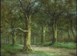 Die Rast Im Wald by Jan Van Der Linde