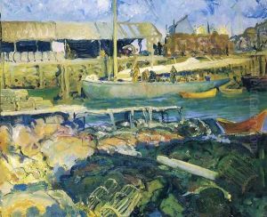 The Fish Wharf Matinicus Island by George Wesley Bellows