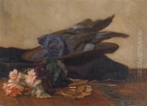 Still Life With Hat And Roses by Marinus Van Der Maarel