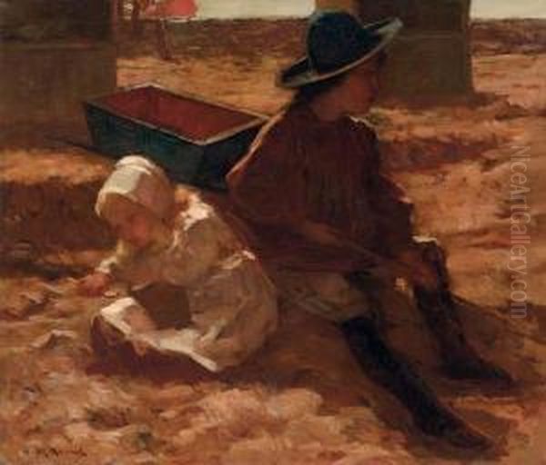 Children Playing On The Beach - view 1