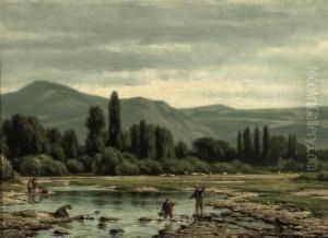 Crossing The Creek by Jacob Jan van der Maaten